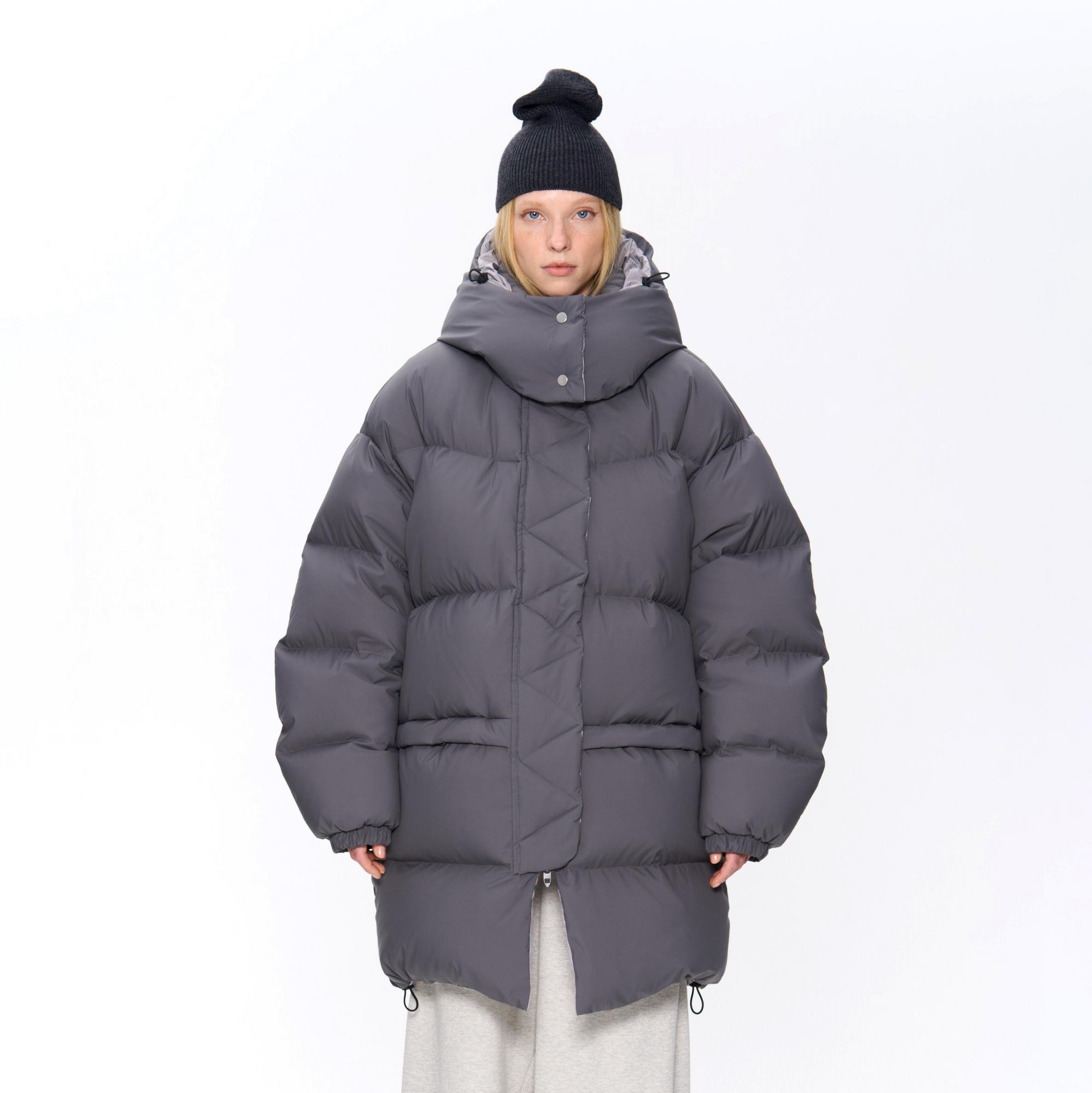 Миди пуховик “Графит” 2.0