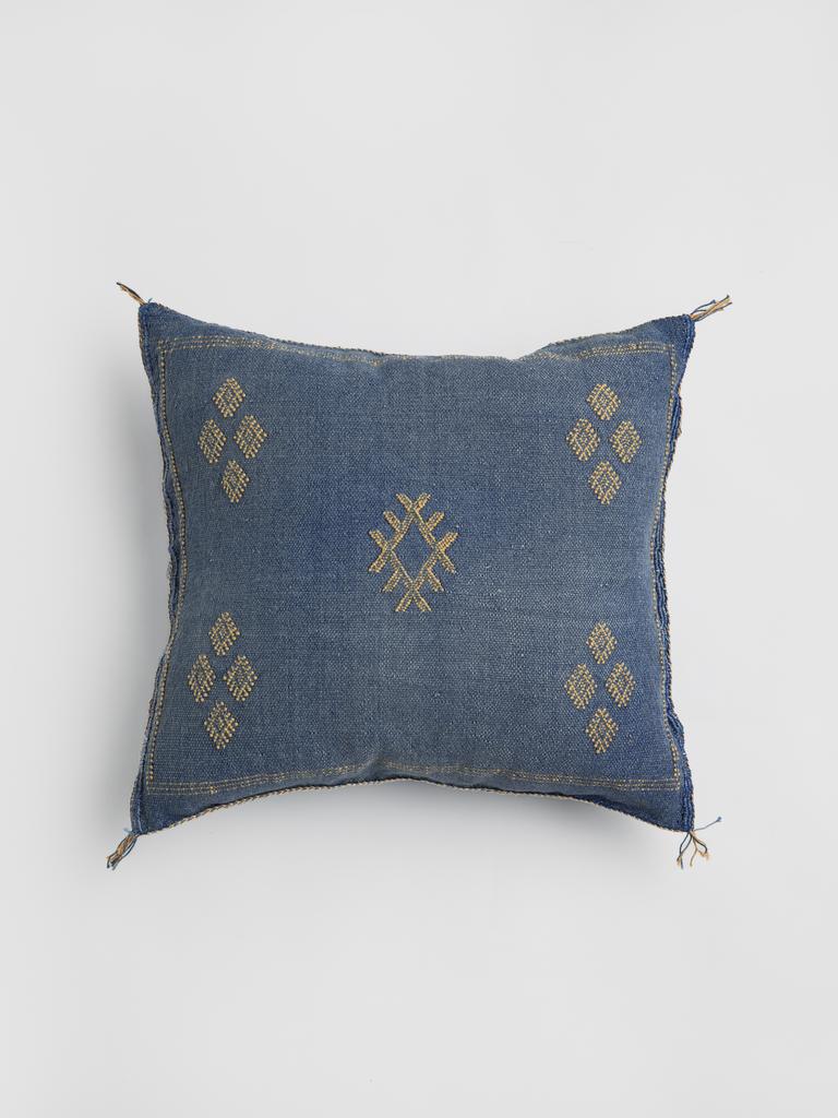 Марокканская подушка Сабра Denim Bleu