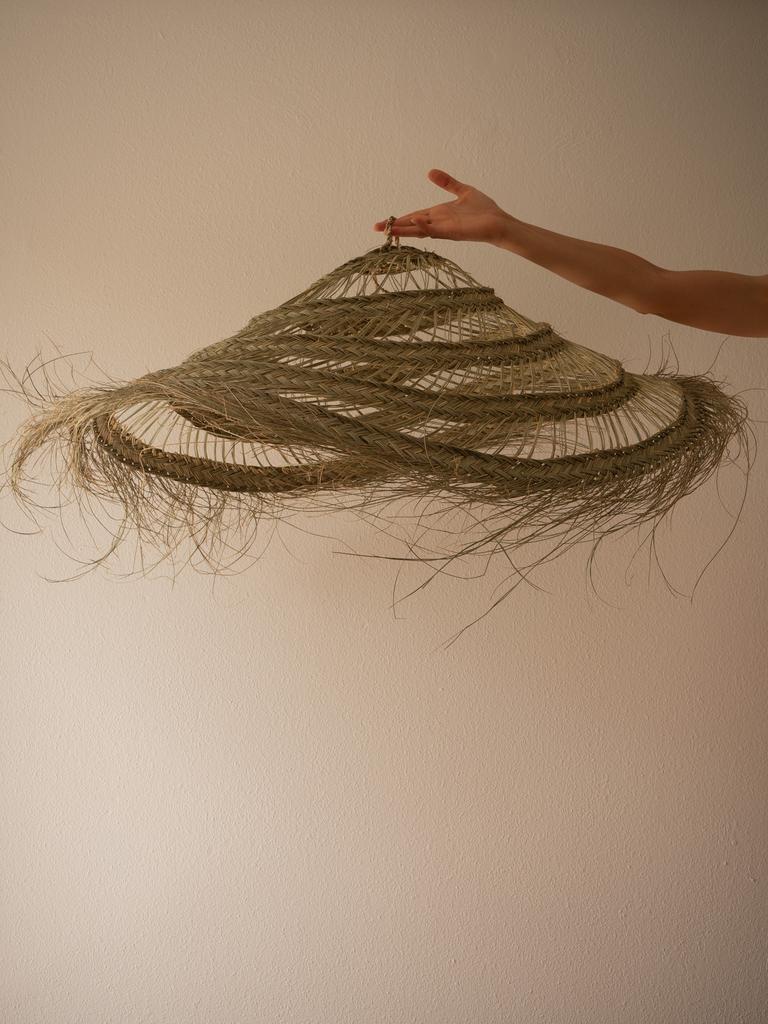 Большой плетёный абажур из стеблей Халфа No4