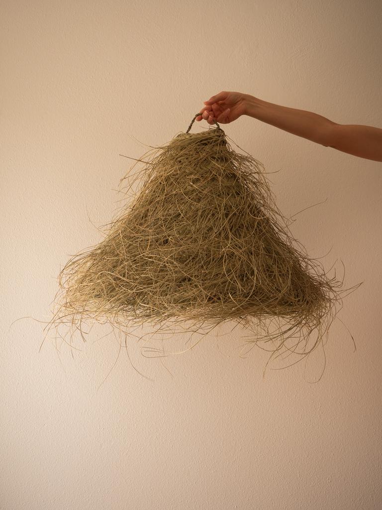 Большой плетёный абажур из стеблей Халфа No1