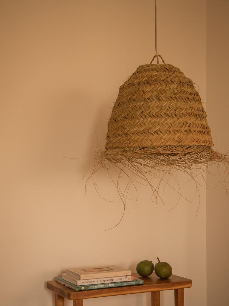 Плетёный абажур из стеблей Халфа No23