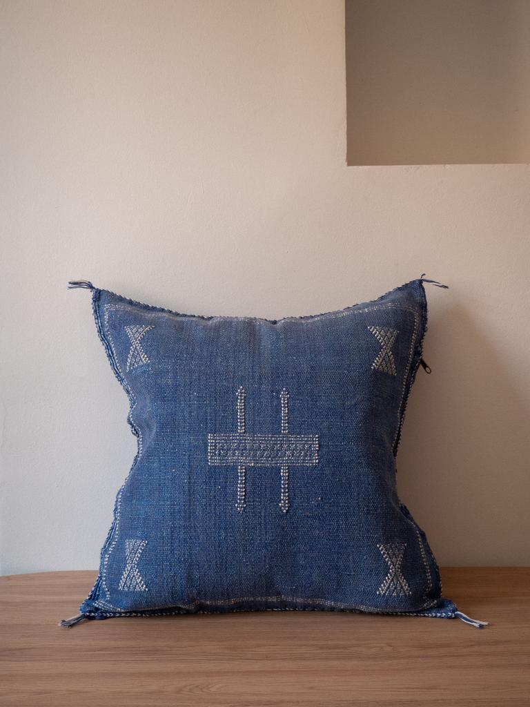 Марокканская подушка Сабра Denim Bleu