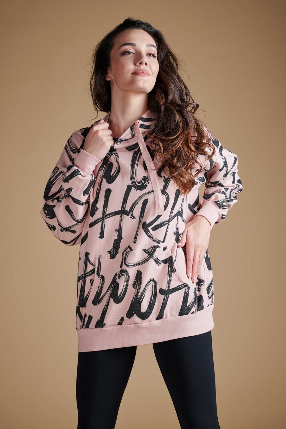 Удлиненное худи из хлопка DEHA B54092