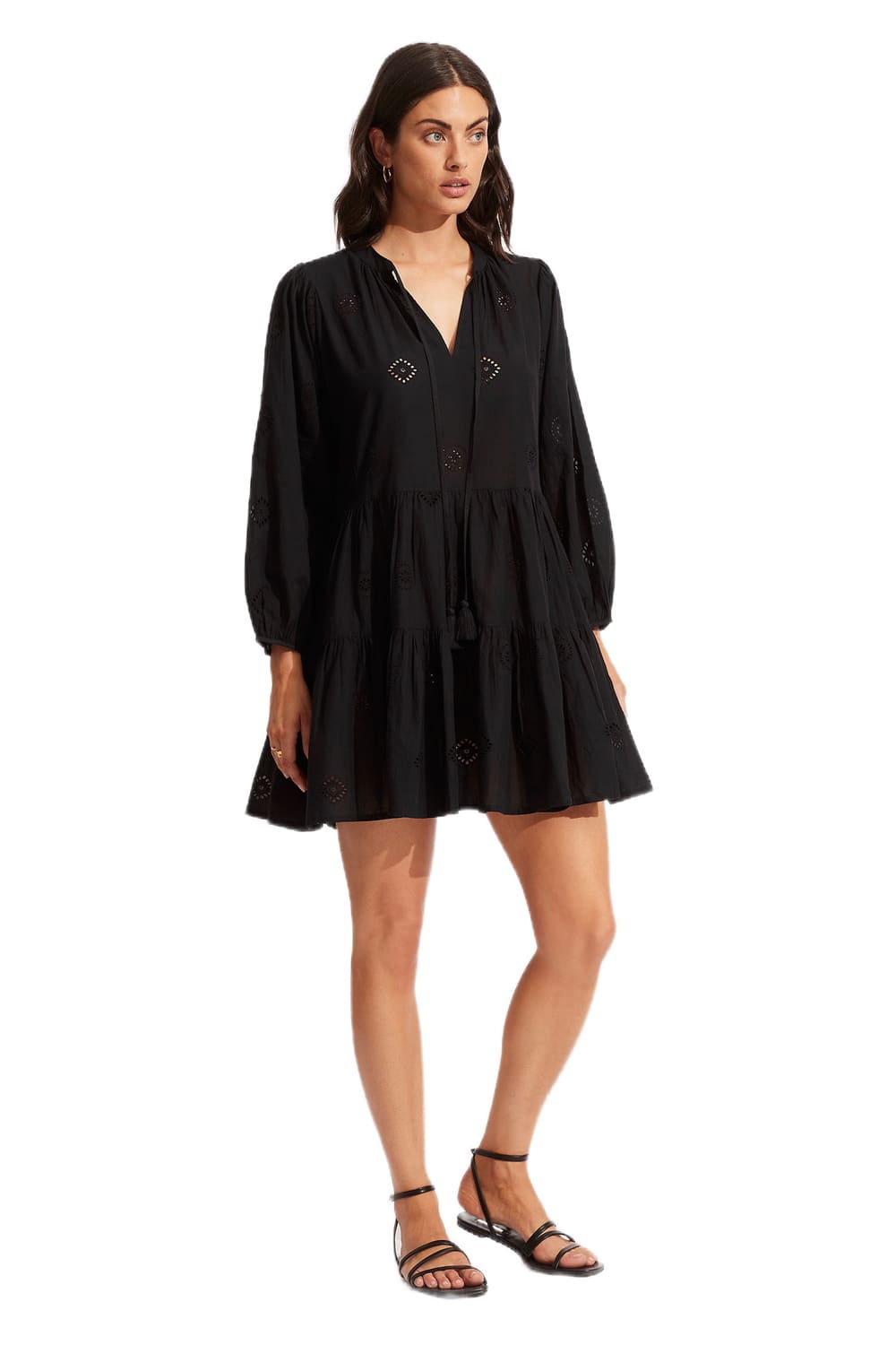 Многоярусное платье с вышивкой из хлопка Seafolly 54155-DR