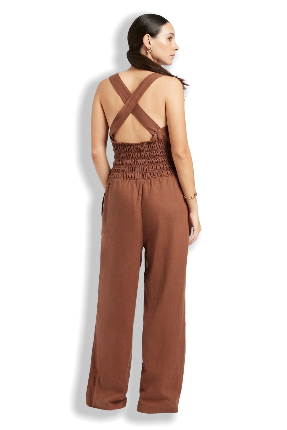 Гофрированный комбинезон из смеси льна и вискозы JETS J60904