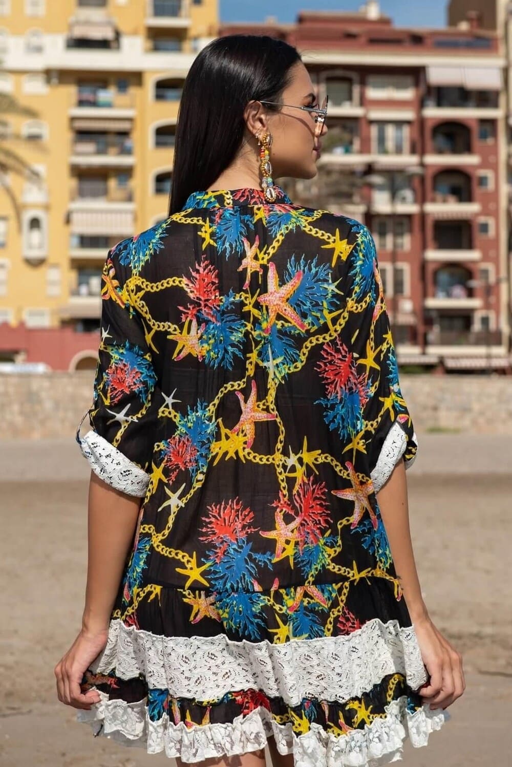 Туника свободного кроя из хлопка AnastaSea 22A-407-5C