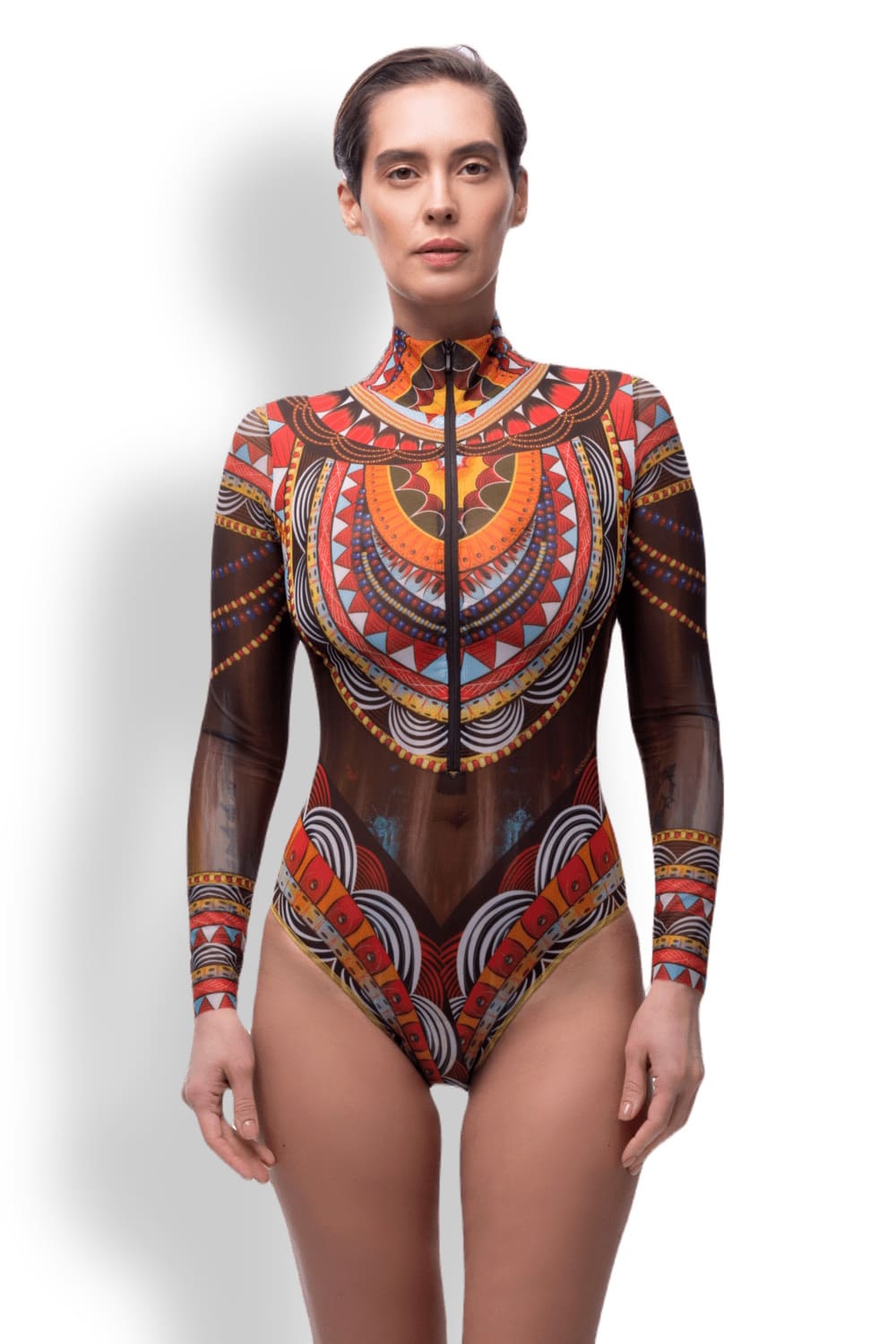 Купальник сплошной с длинным рукавом, на молнии Африка RoDaSoleil