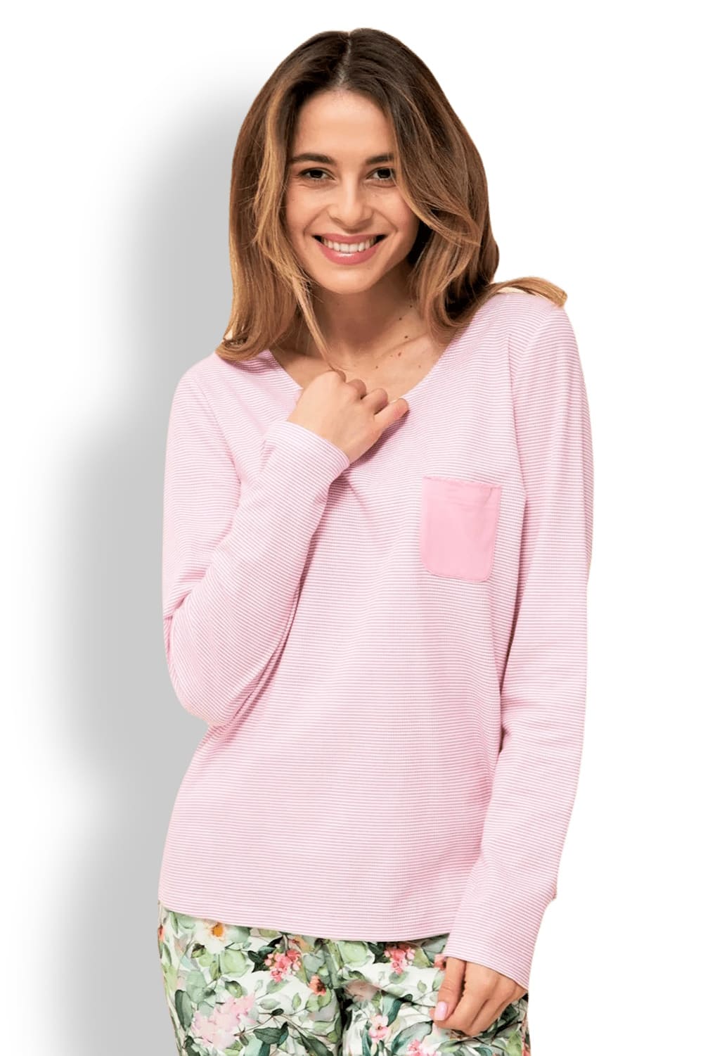 Женская хлопковая пижама с романтичным цветочным принтом Rösch 1222113/1222120