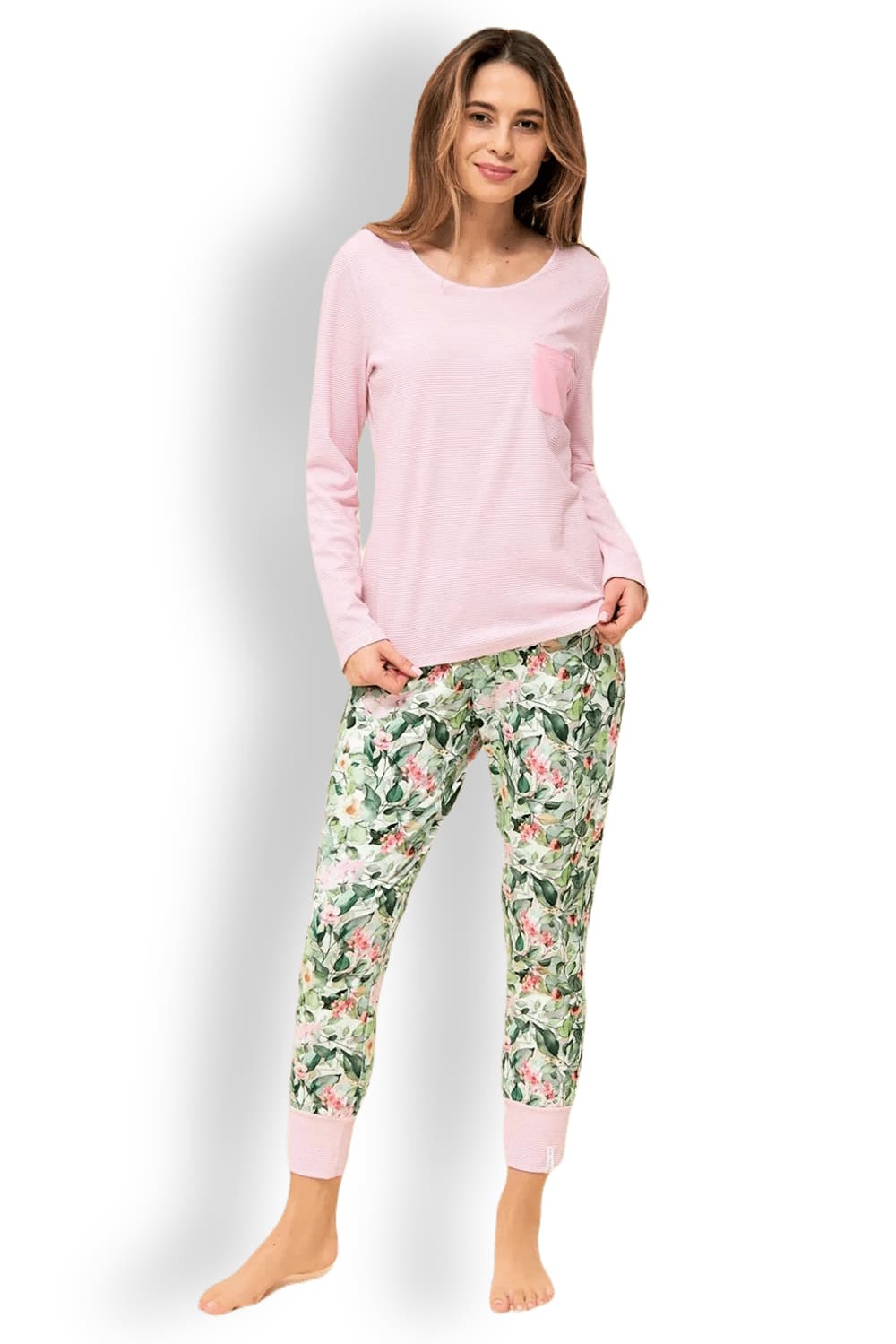 Женская хлопковая пижама с романтичным цветочным принтом Rösch 1222113/1222120