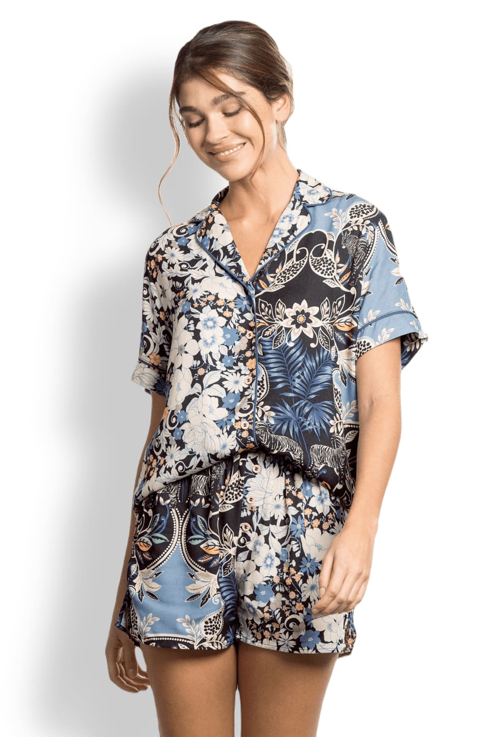 Комплект для отдыха (рубашка с коротким рукавом + шорты) Maaji Damask Allamanda 1070ZSS002