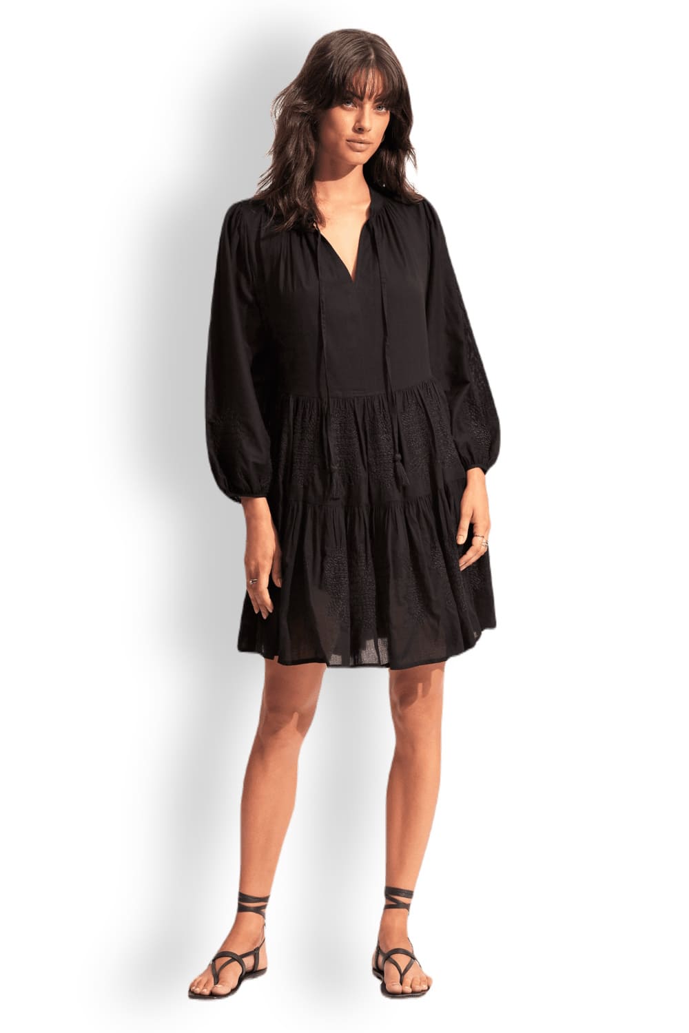 Ярусное платье с вышивкой из хлопка Seafolly 54897-DR