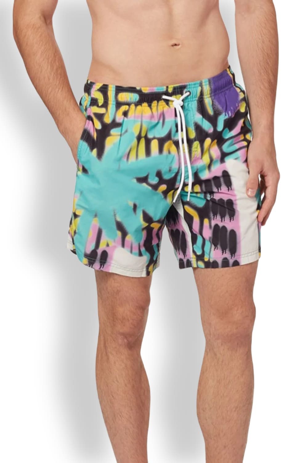 Длинные пляжные шорты с эластичным поясом и принтом Sundek M665BDRT46P