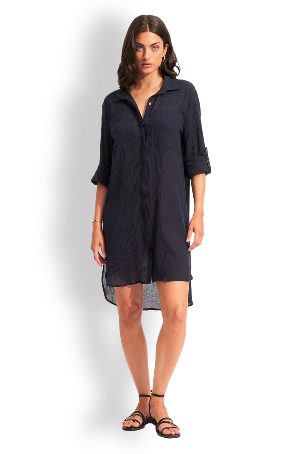 Пляжная туника из хлопка Seafolly 53108-CU