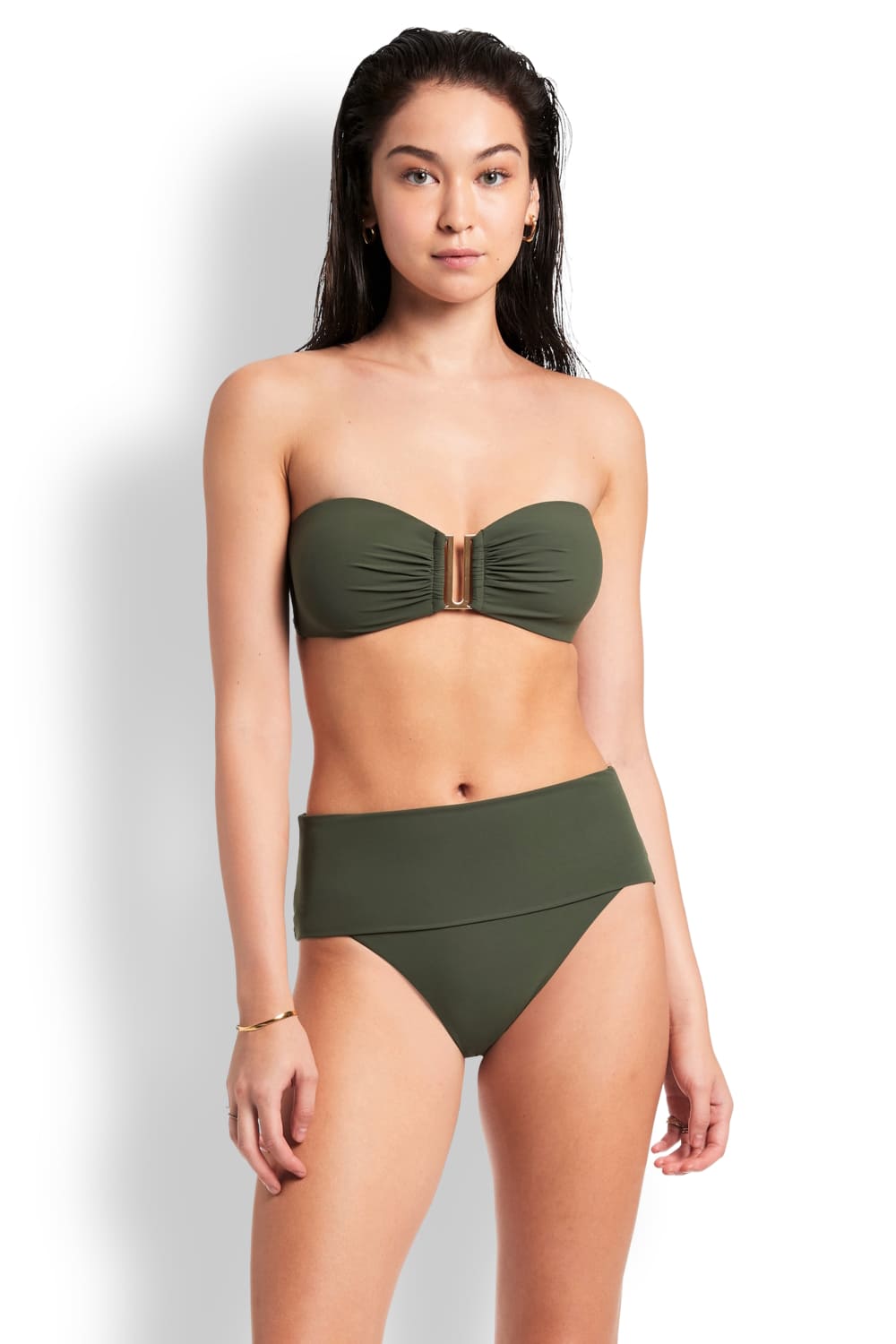 Купальник бандо и плавки с высокой талией JETS J40256/3749