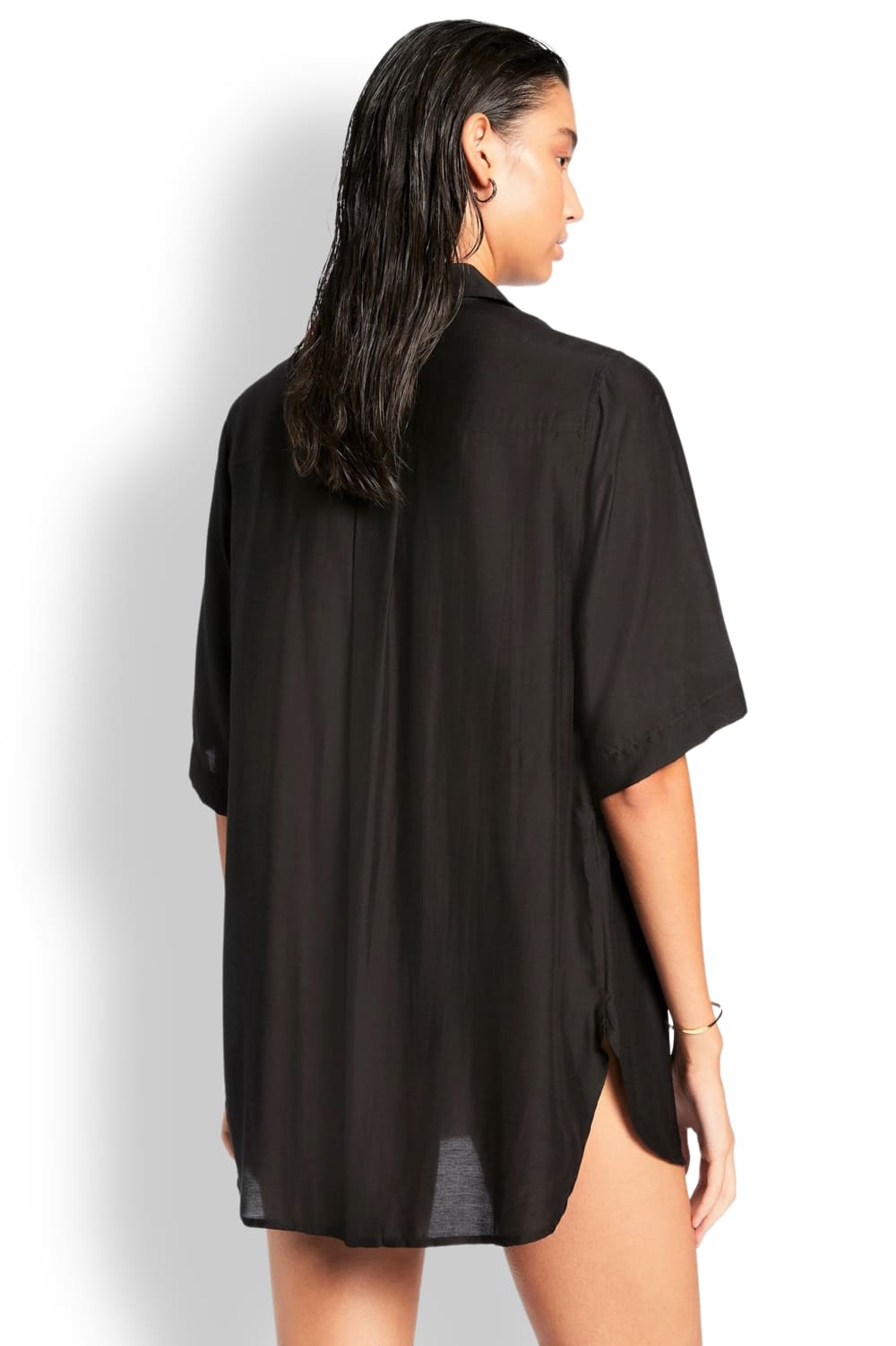 Рубашка с коротким рукавом из вискозы и шелка JETS J61012