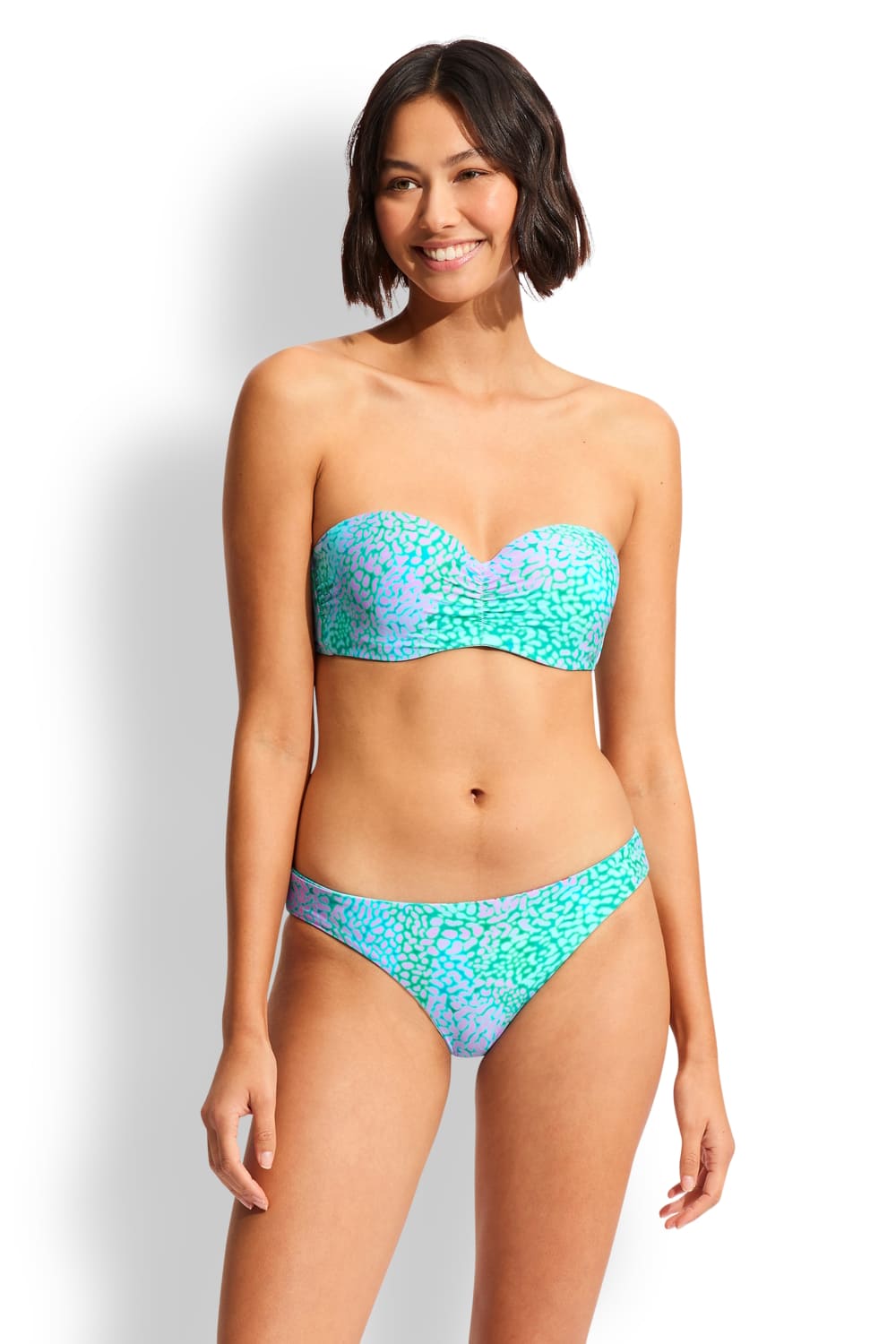 Купальник бюстье бандо и двусторонние плавки-хипстеры Seafolly 30574-064/40426-061