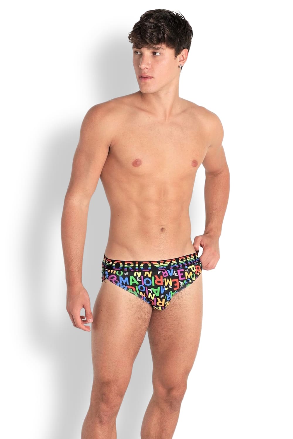 Мужские трусы слипы из хлопка Emporio Armani 112022 3R513