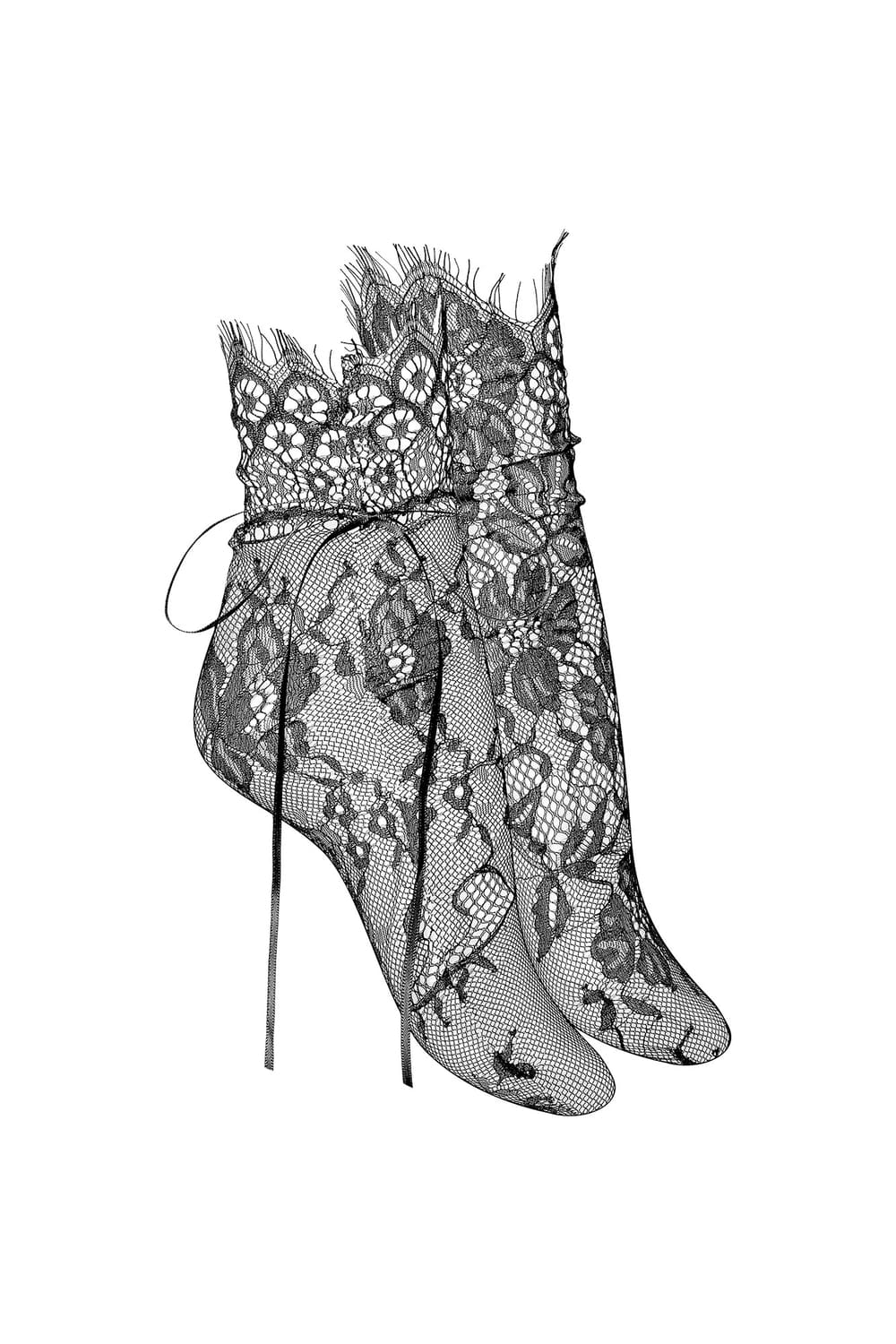 Кружевные носки Maison Close 608423