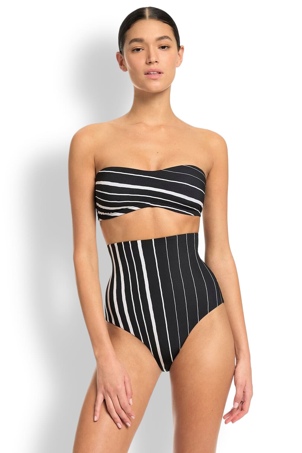 Купальник бандо и плавки с ультра-высокой талией JETS J40605/30082