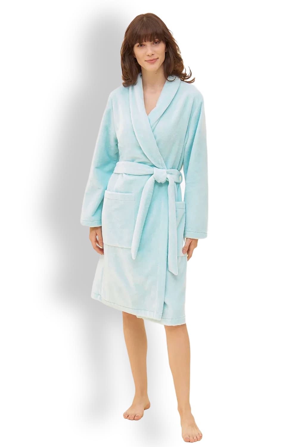 Женский флисовый халат на запах с поясом Rösch 1233100