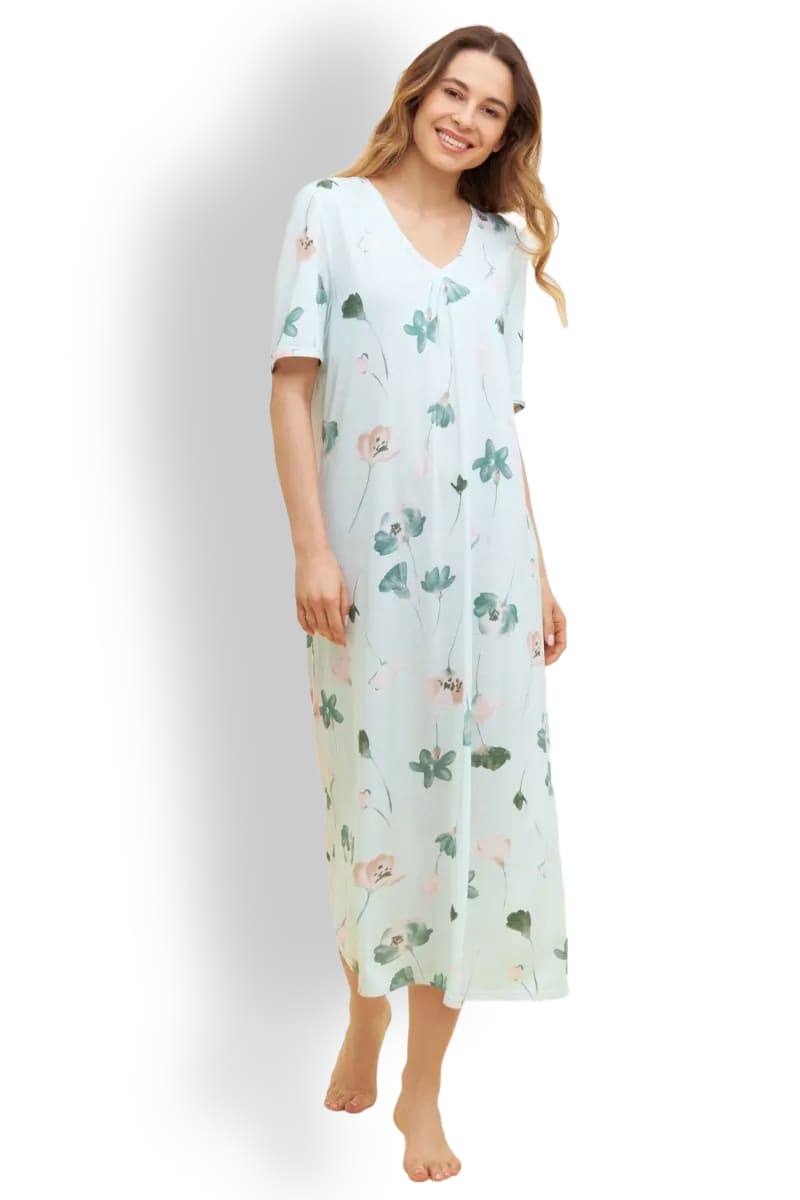 Ночная макси сорочка с акварельным принтом из модальной смеси FÉRAUD 3231122