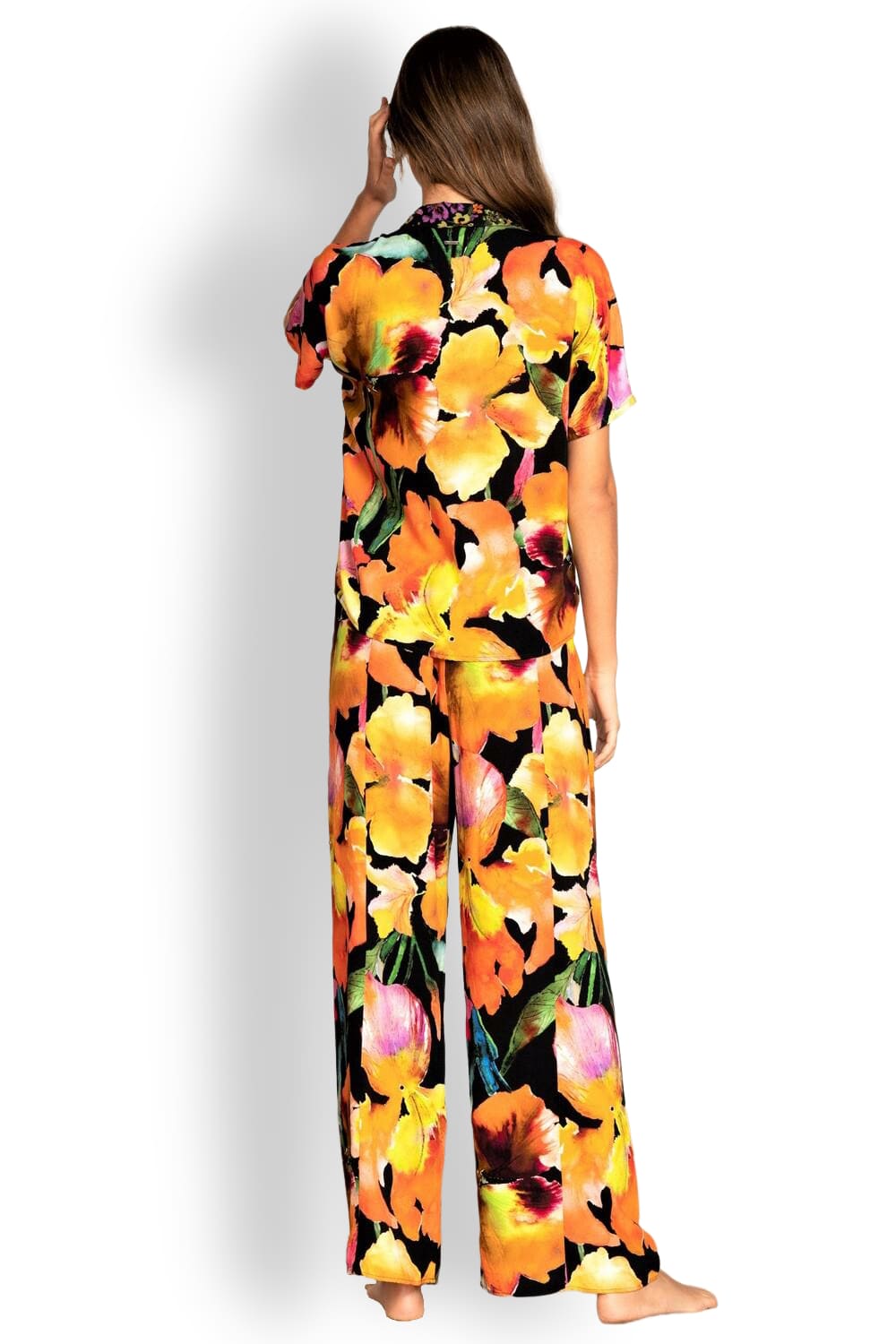 Брючный комплект для отдыха с коротким рукавом Maaji Bright Garden Limona PT1088ZPS001