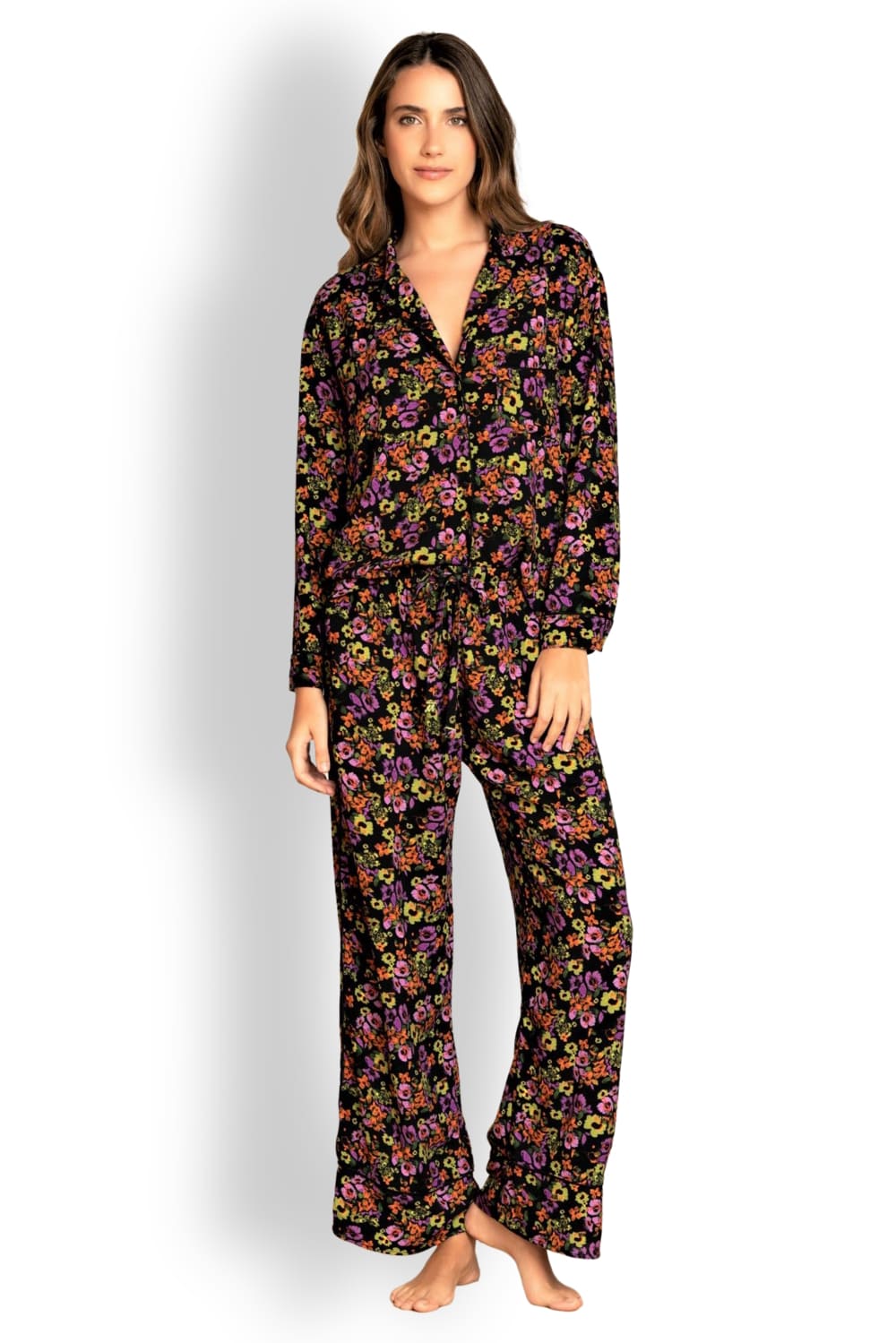 Брючный комплект для отдыха с длинным рукавом Maaji Acid Ditsy Dandelion PT1014ZPS043