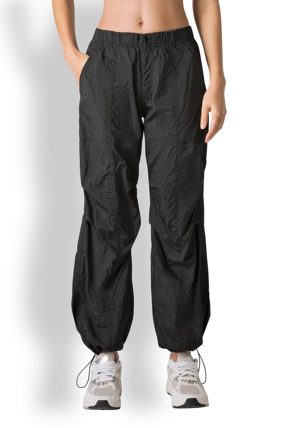 Женские брюки из нейлона с поясом на кулиске DEHA D02446