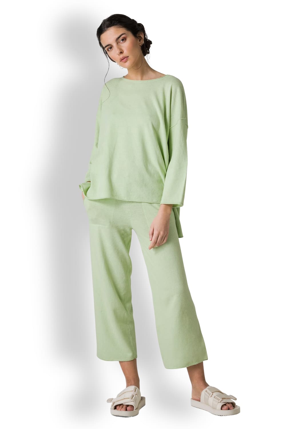 Женский льняной пуловер с круглым вырезом DEHA D02270