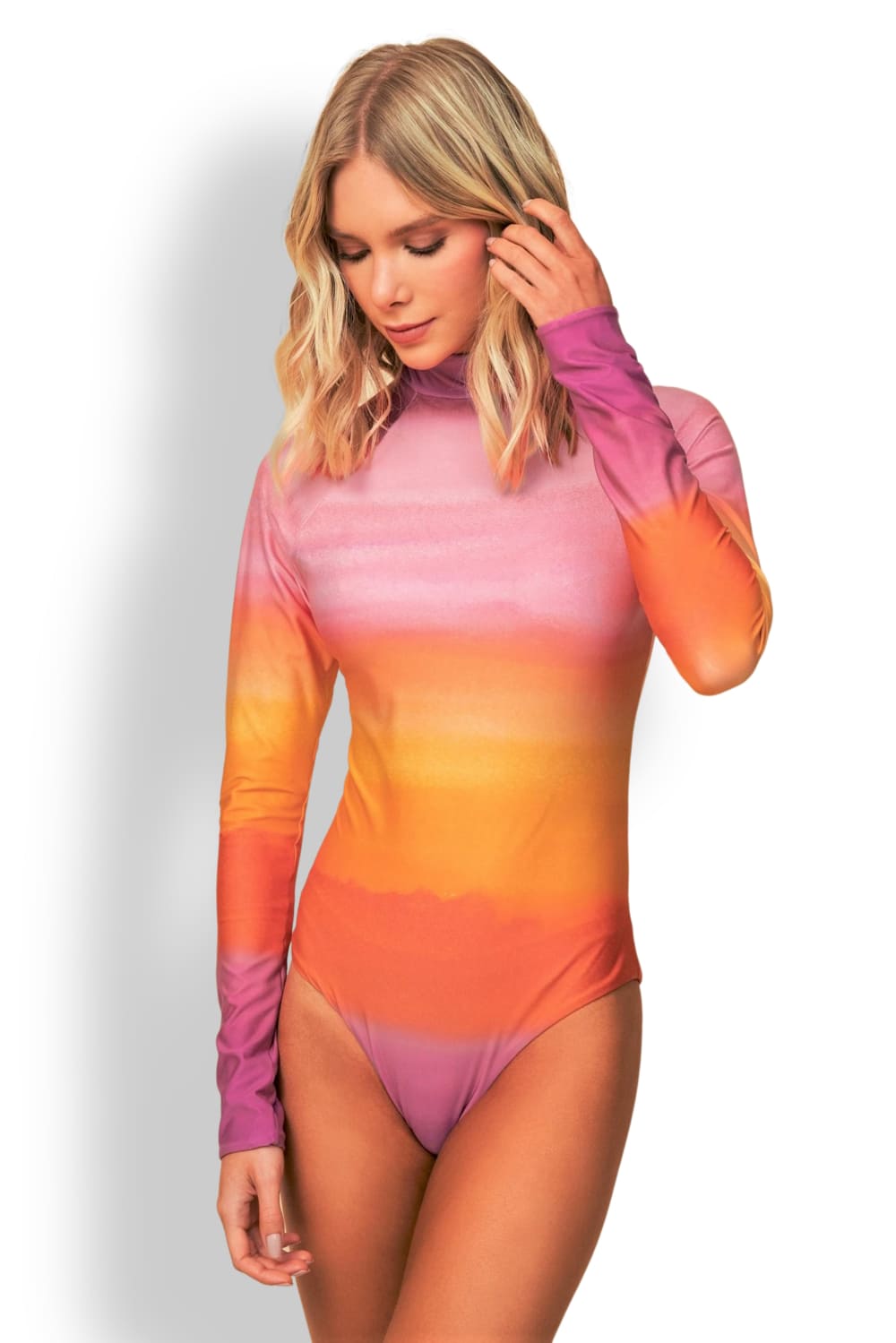 Слитный купальник рашгард с динными рукавами Maaji Sunrise Dye Evelyn PT5053SOC001