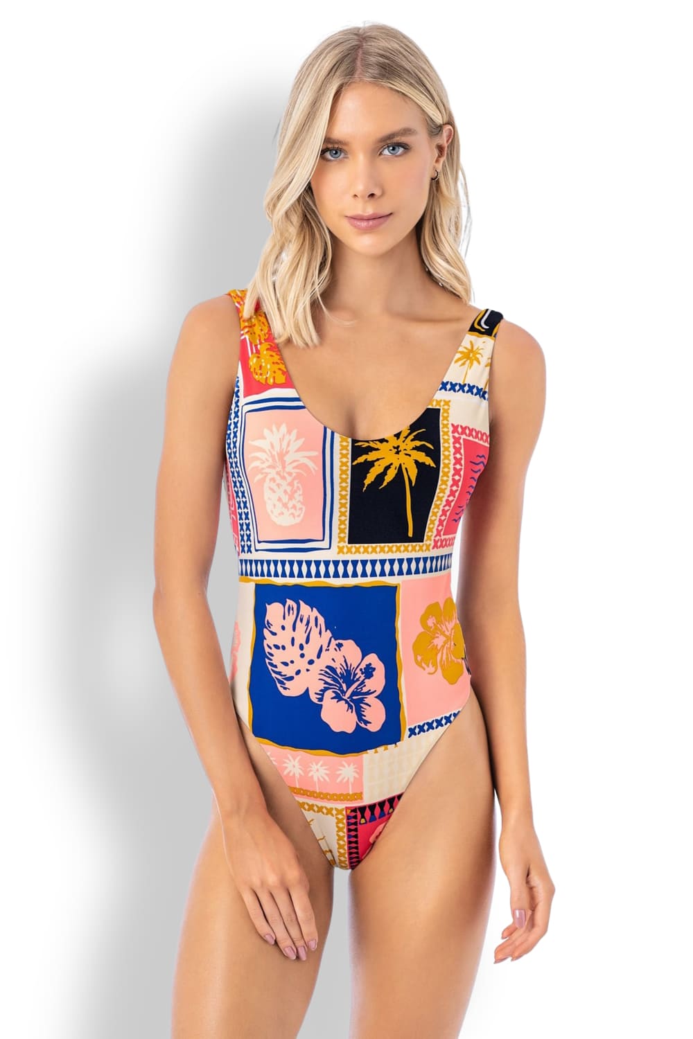 Слитный классический купальник с двусторонним принтом Maaji Paradise Postals Claire PT2702SOC004