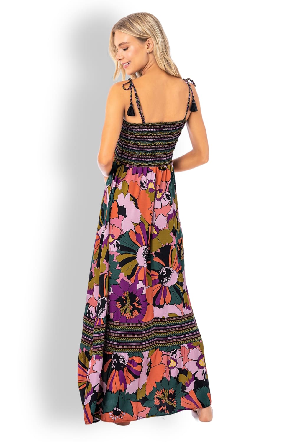 Макси-платье с тонкими бретелями Maaji Retro Floral Bewitched PT1668CLD007