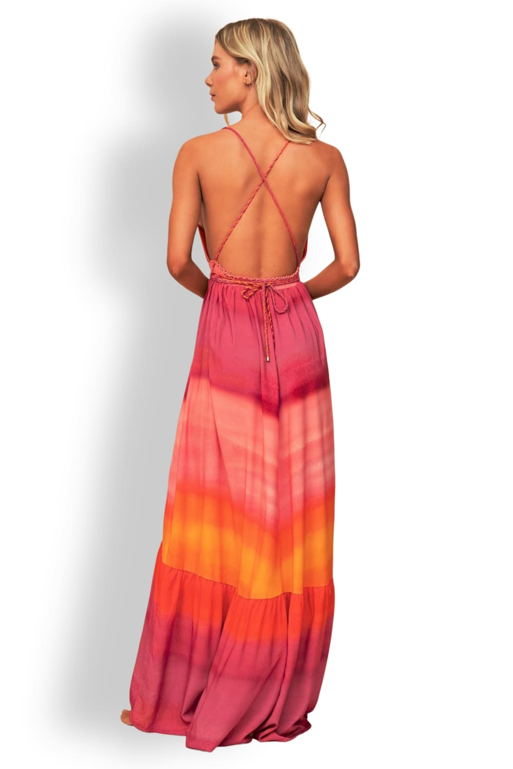 Макси-платье с глубоким вырезом из эковискозы Maaji Sunrise Dye Moon Bay PT2190CLD002