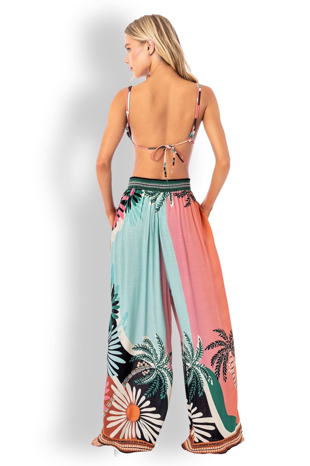 Летние брюки с высокой талией из экологичной вискозы Maaji Aloha View Ophelia PT1836CPA003