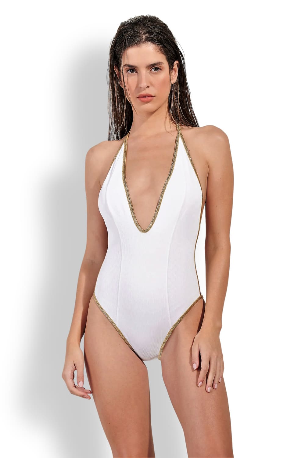 Слитный купальник с глубоким декольте и открытой спиной Pain de Sucre MOON