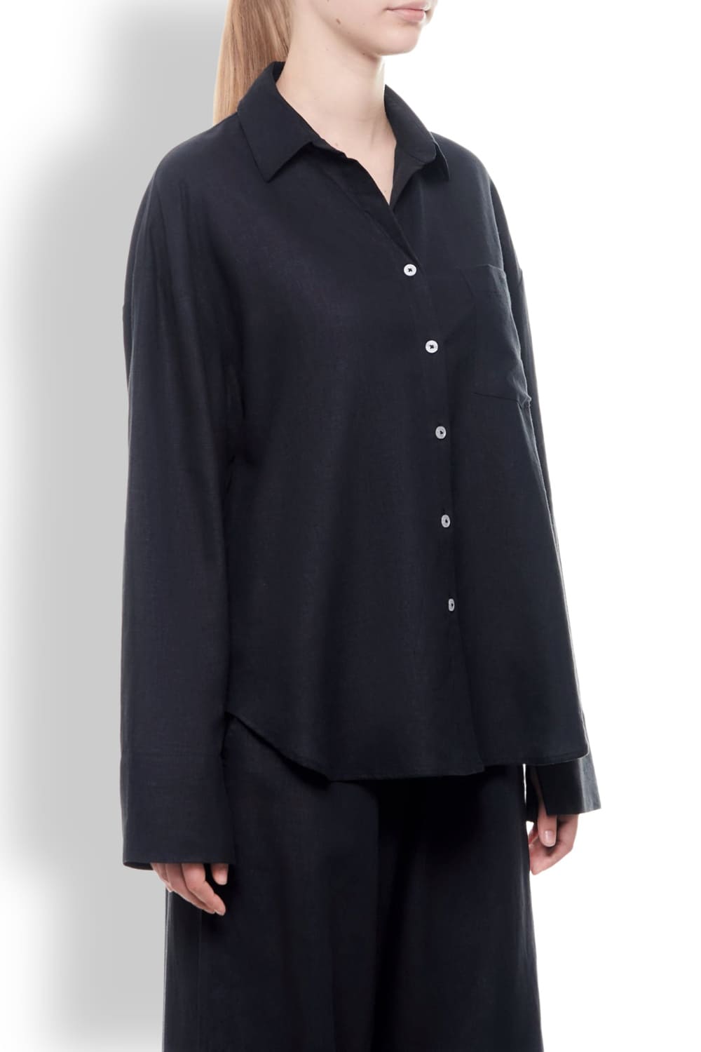 Женская рубашка из смеси льна и вискозы Emporio Armani 262677 4R337