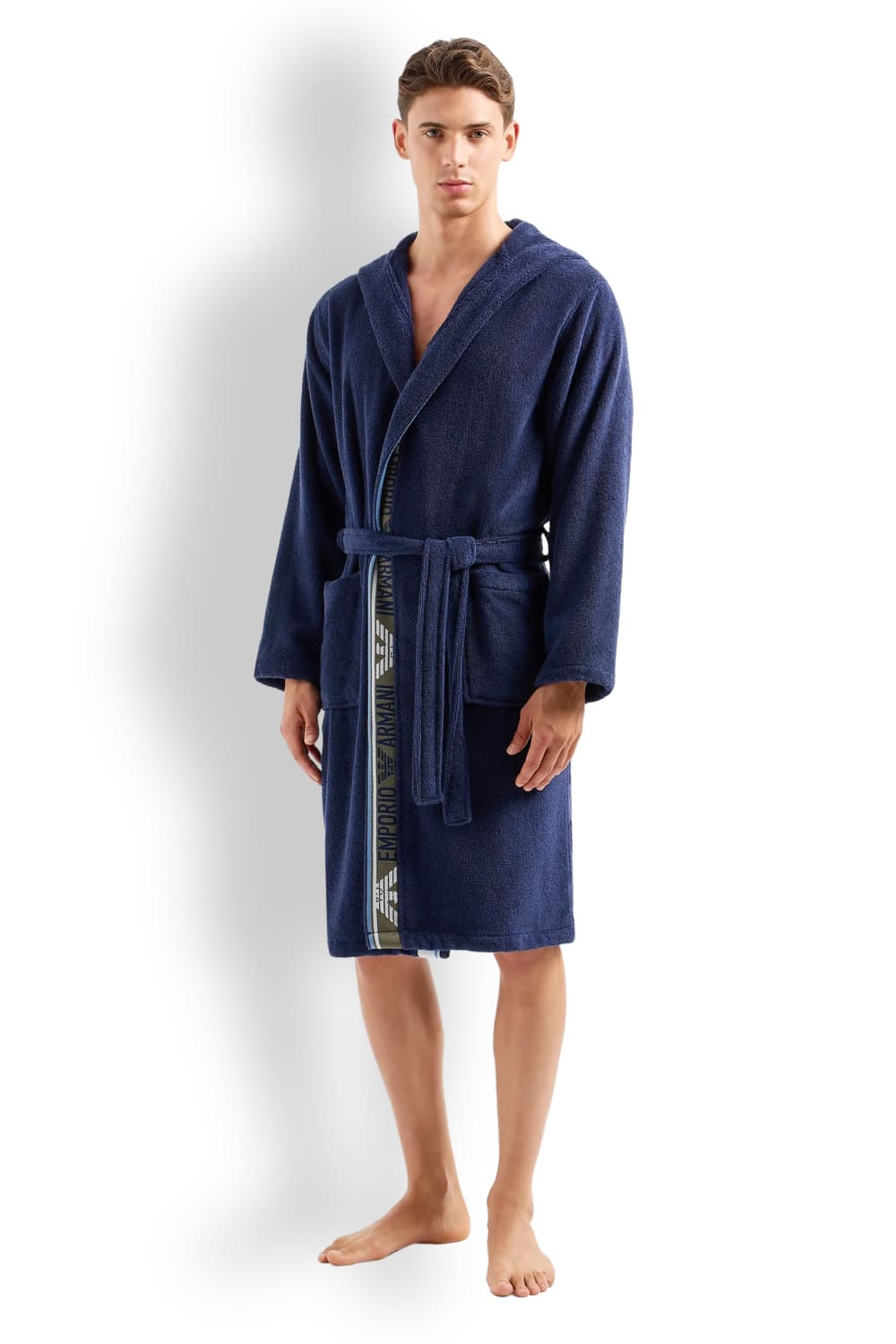 Халат с капюшоном из махровой ткани Emporio Armani 231778 4R447