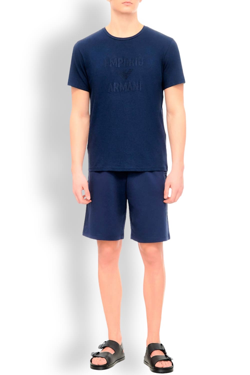 Пляжные шорты-бермуды из хлопка Emporio Armani 211860 4R485