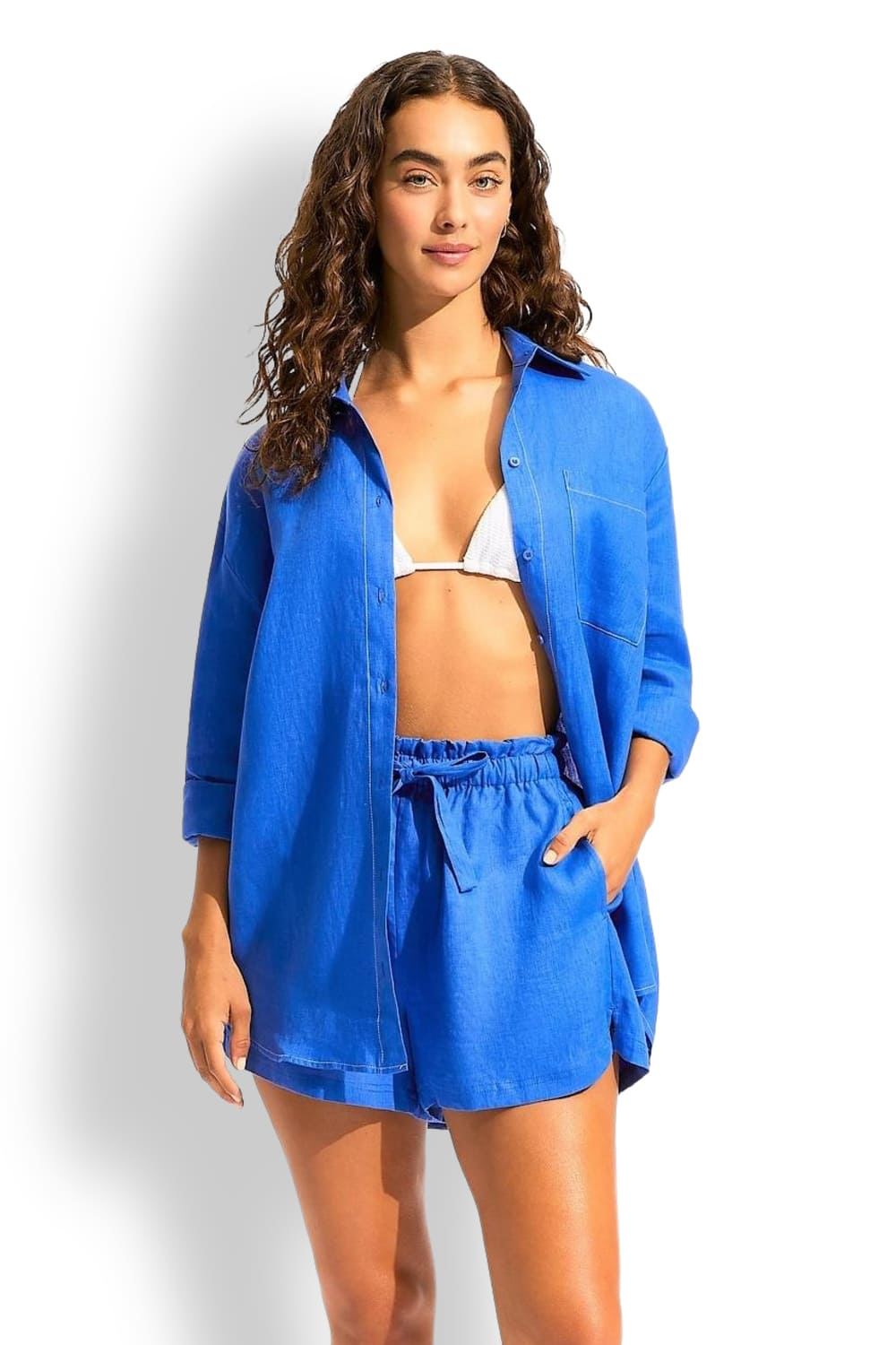 Пляжная рубашка из льна Seafolly 55352-TO