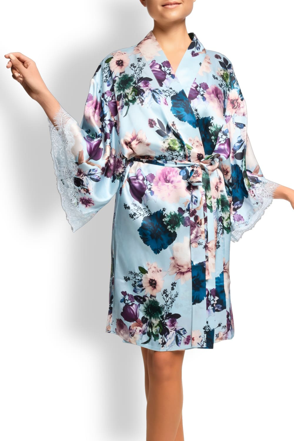 Халат кимоно из шелка Sainted Sisters Scarlett L68002P