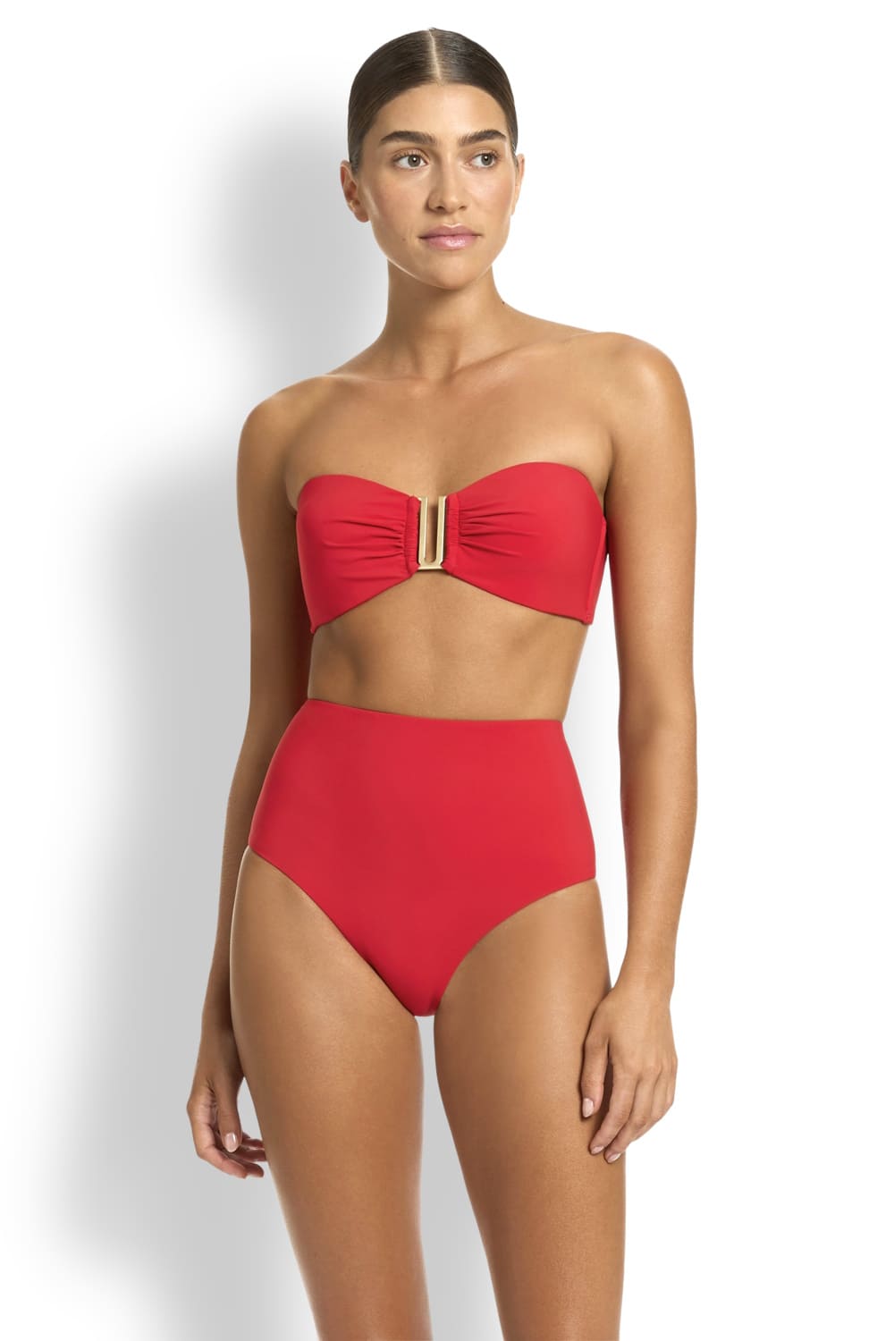 Купальник бандо и плавки с высокой талией JETS J40256/J3769