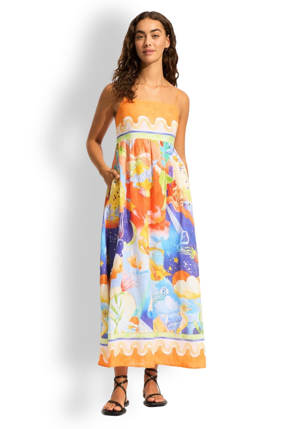 Длинное платье из льна Seafolly 55324-DR