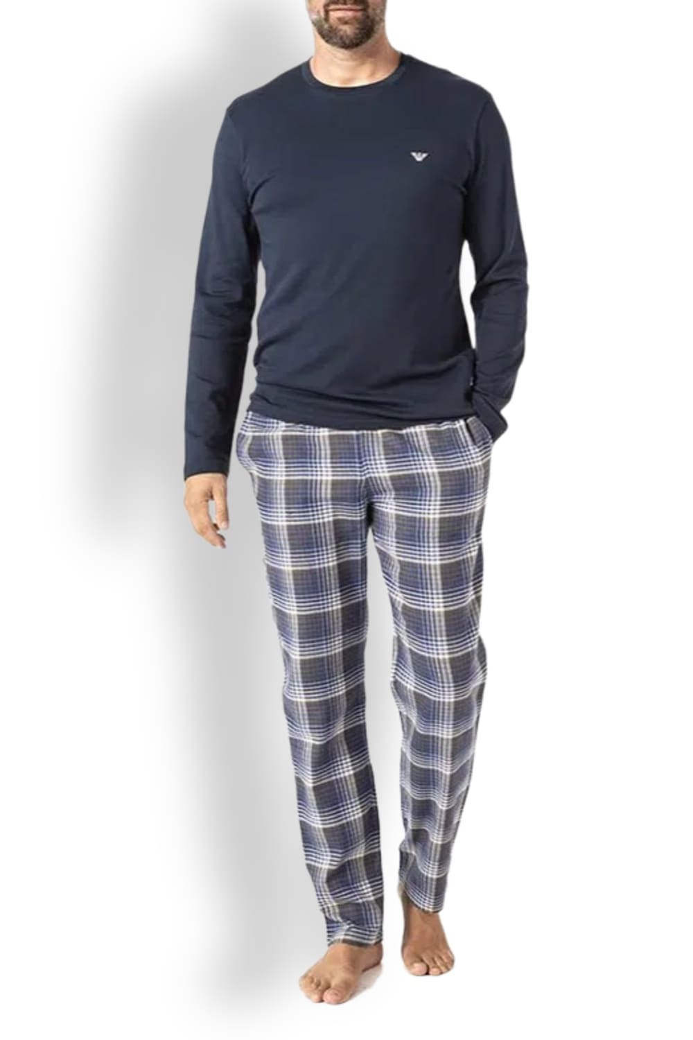 Мужские пижамные брюки из хлопка Emporio Armani 112036 4F576