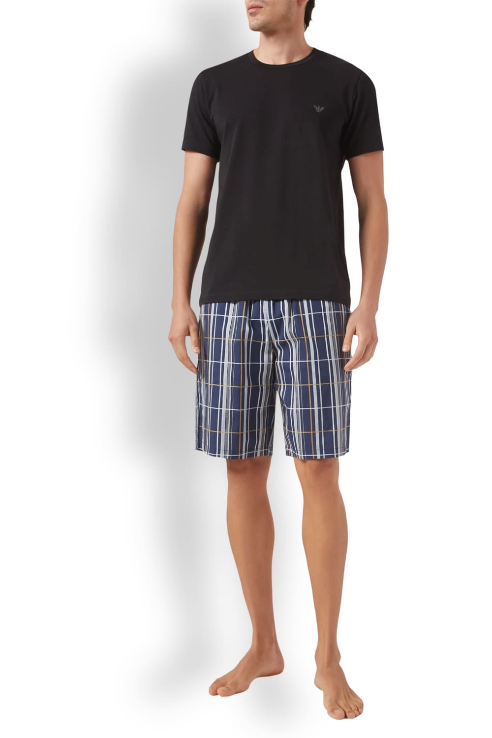 Мужские домашние шорты-бермуды из хлопка Emporio Armani 112035 4F576