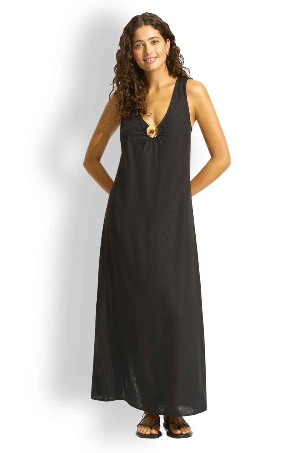 Макси-платье из льна Seafolly 55388-DR