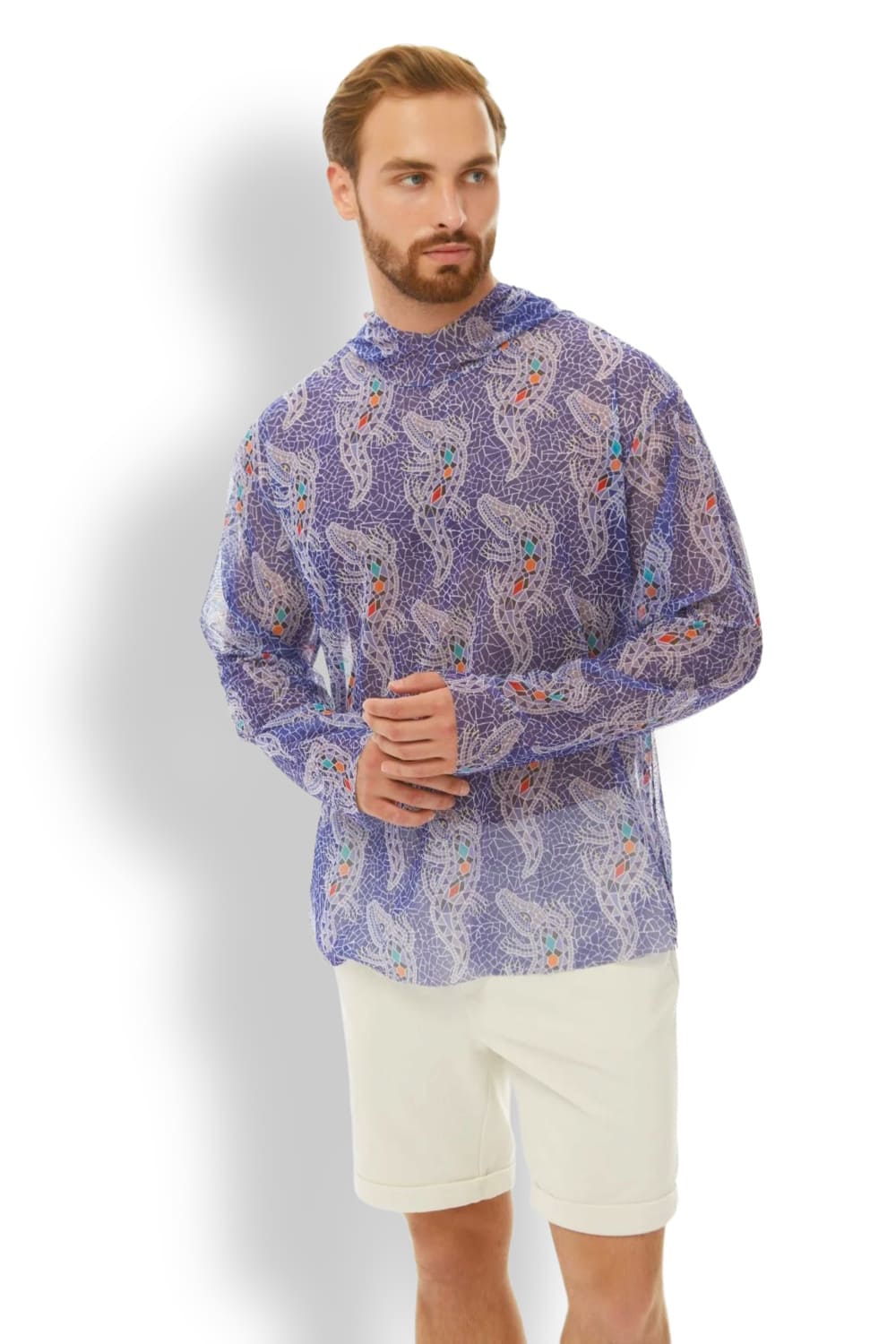 Футболка с длинным рукавом, пропускающая загар Крокодил лиловый RoDaSoleil