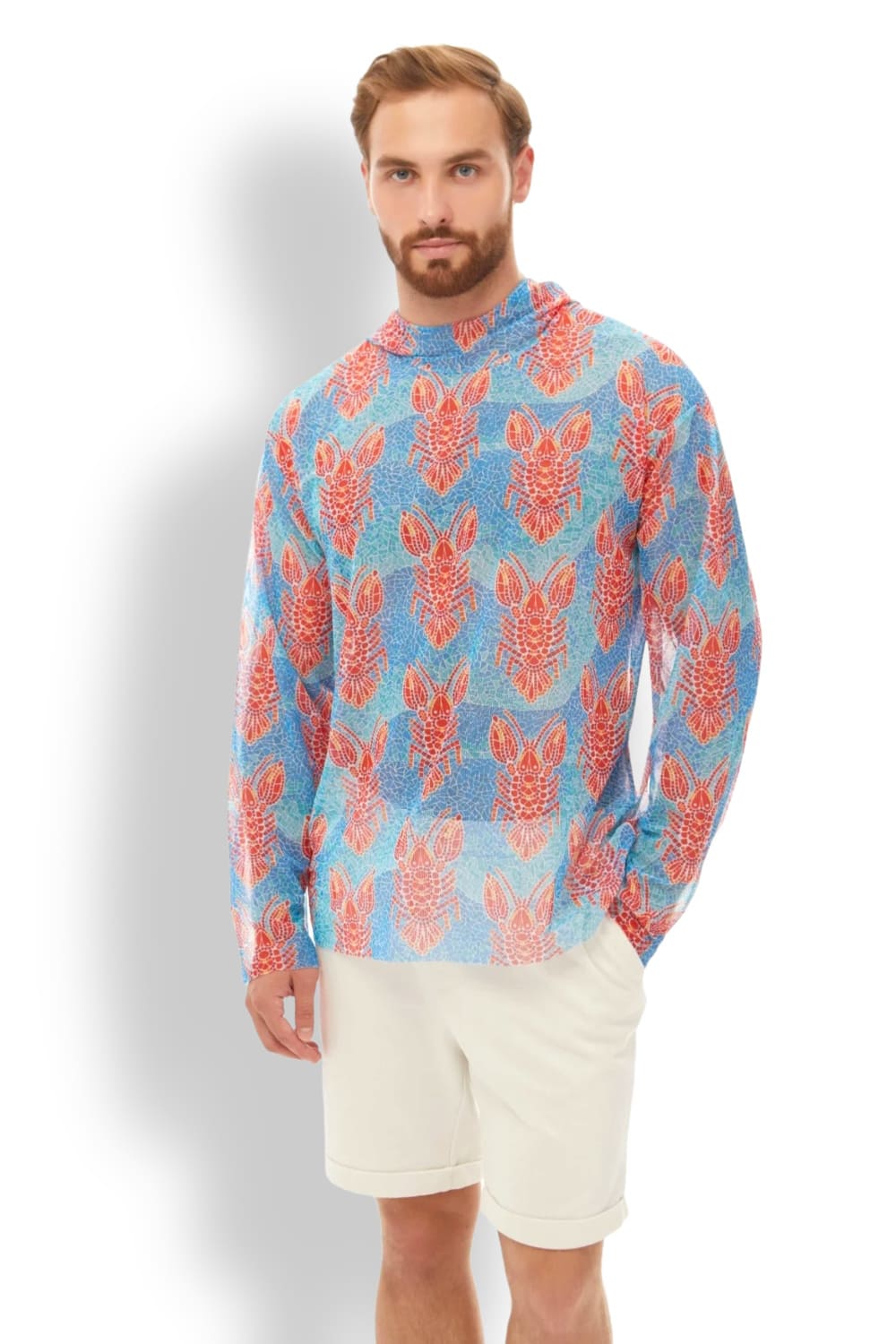 Футболка с длинным рукавом и капюшоном, пропускающая загар Омар паттерн RoDaSoleil