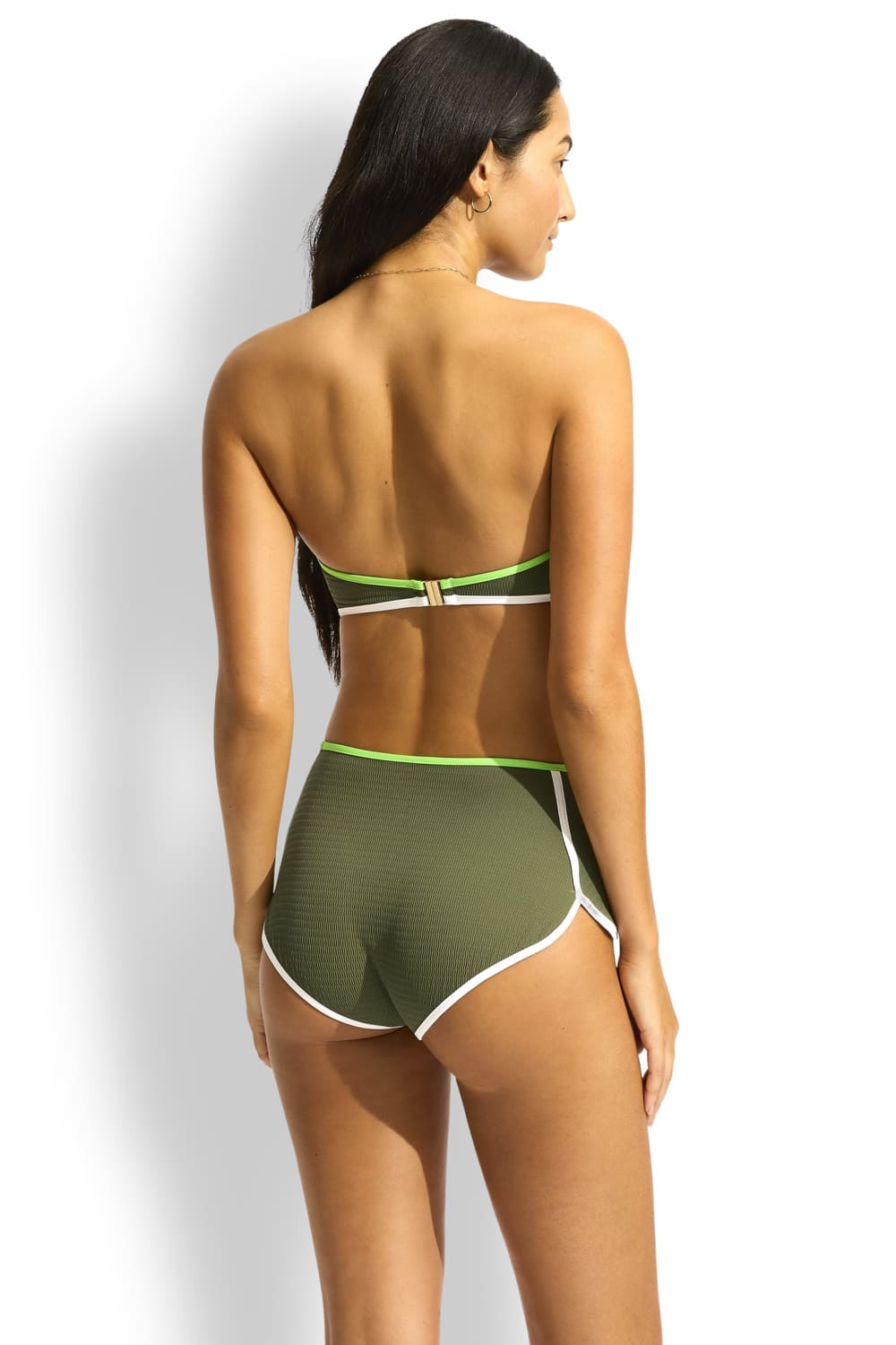 Купальник бандо на молнии + плавки хипстеры  Seafolly 30467-072/40316-072