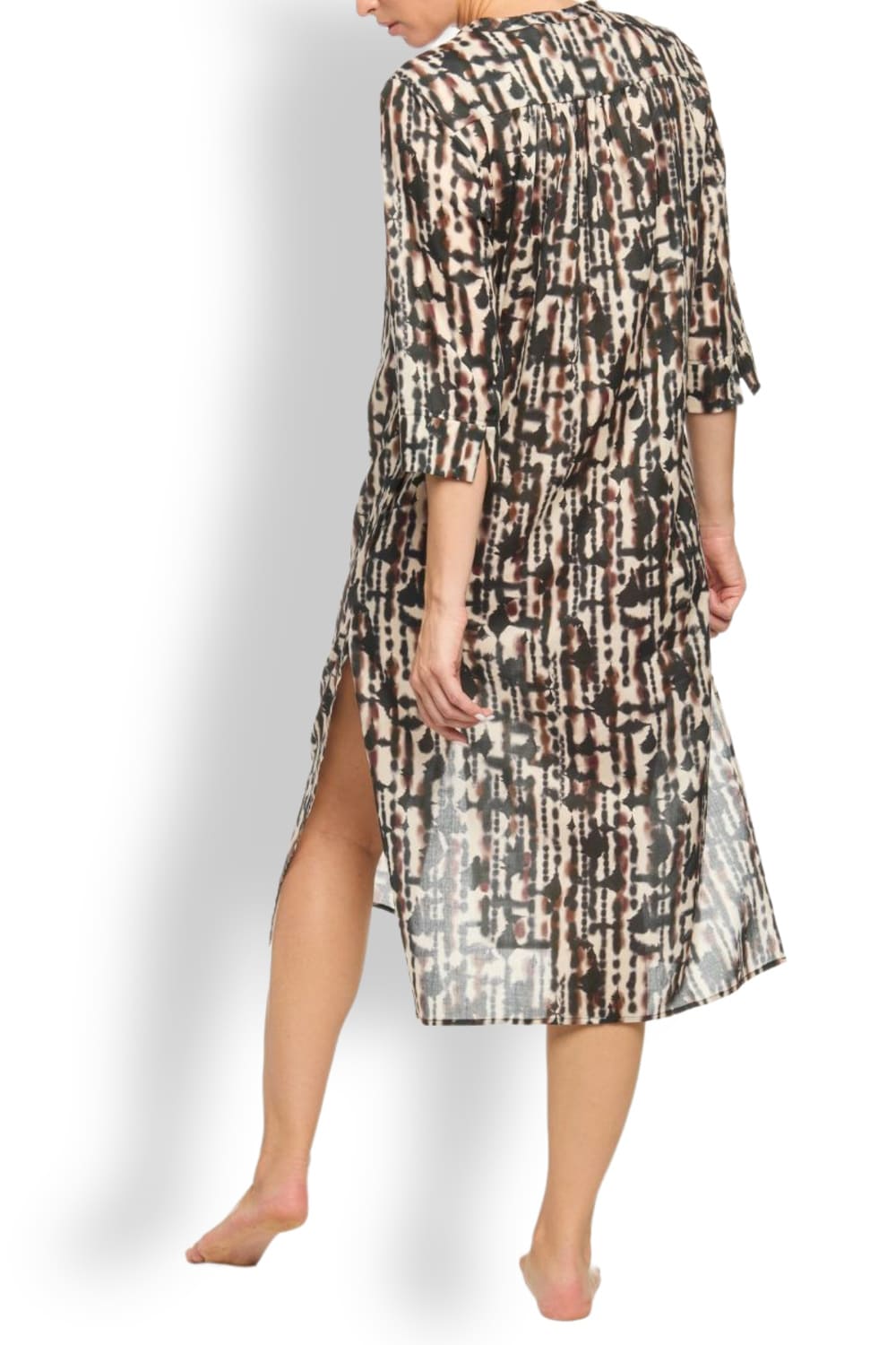 Длинное пляжное платье-рубашка из хлопка D nu D B2713