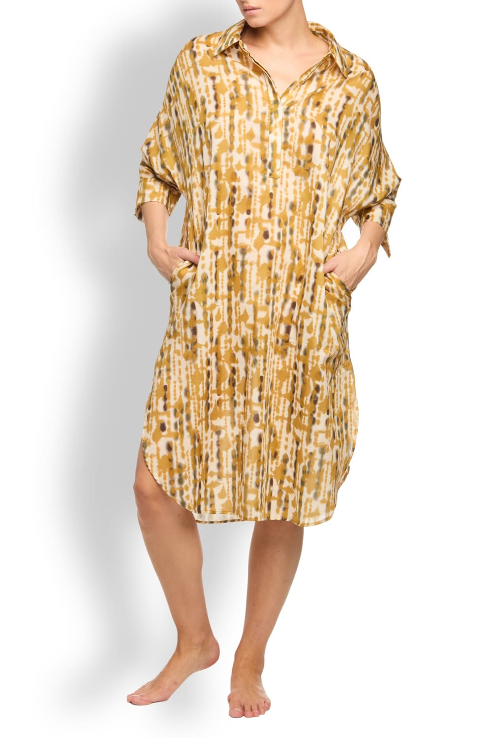 Пляжная рубашка-кафтан из хлопка D nu D B2711